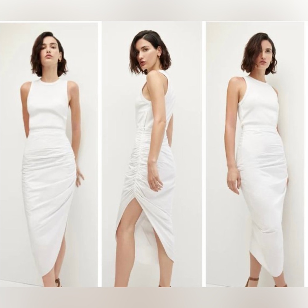 Veronica Beard Finca Mixed-Media Dress white medium